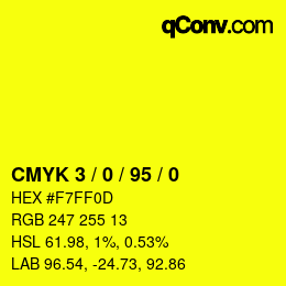 Color code: CMYK 3 / 0 / 95 / 0 | qconv.com