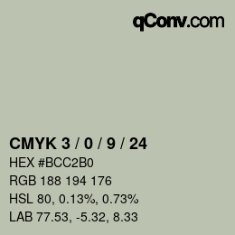 颜色代码: CMYK 3 / 0 / 9 / 24 | qconv.com
