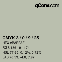 颜色代码: CMYK 3 / 0 / 9 / 25 | qconv.com