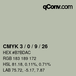 颜色代码: CMYK 3 / 0 / 9 / 26 | qconv.com