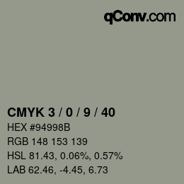 Color code: CMYK 3 / 0 / 9 / 40 | qconv.com