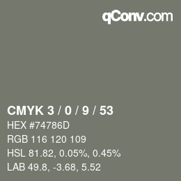 Color code: CMYK 3 / 0 / 9 / 53 | qconv.com