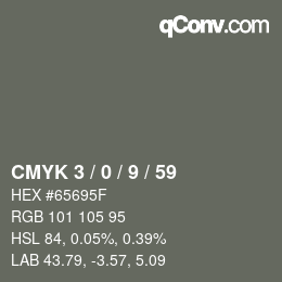 颜色代码: CMYK 3 / 0 / 9 / 59 | qconv.com