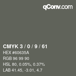 Color code: CMYK 3 / 0 / 9 / 61 | qconv.com