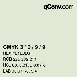 颜色代码: CMYK 3 / 0 / 9 / 9 | qconv.com