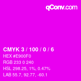 Color code: CMYK 3 / 100 / 0 / 6 | qconv.com