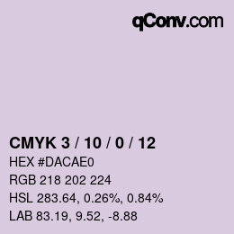 颜色代码: CMYK 3 / 10 / 0 / 12 | qconv.com