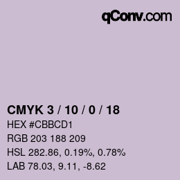 カラーコード: CMYK 3 / 10 / 0 / 18 | qconv.com