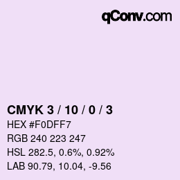 カラーコード: CMYK 3 / 10 / 0 / 3 | qconv.com