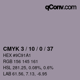 颜色代码: CMYK 3 / 10 / 0 / 37 | qconv.com