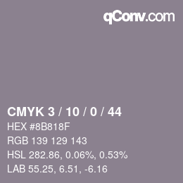 Color code: CMYK 3 / 10 / 0 / 44 | qconv.com