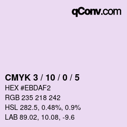 颜色代码: CMYK 3 / 10 / 0 / 5 | qconv.com