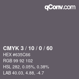カラーコード: CMYK 3 / 10 / 0 / 60 | qconv.com