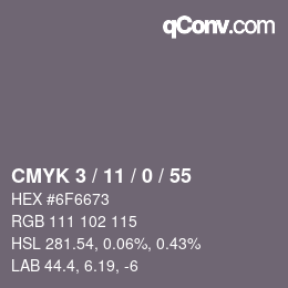 カラーコード: CMYK 3 / 11 / 0 / 55 | qconv.com