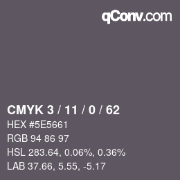 Color code: CMYK 3 / 11 / 0 / 62 | qconv.com