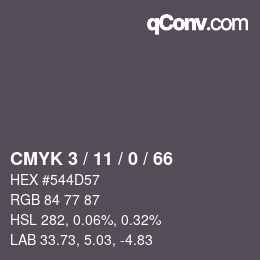 カラーコード: CMYK 3 / 11 / 0 / 66 | qconv.com