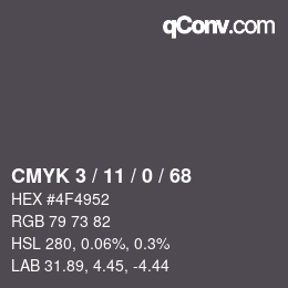 Color code: CMYK 3 / 11 / 0 / 68 | qconv.com