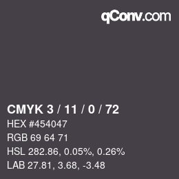 Color code: CMYK 3 / 11 / 0 / 72 | qconv.com