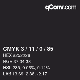 Color code: CMYK 3 / 11 / 0 / 85 | qconv.com