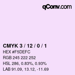 カラーコード: CMYK 3 / 12 / 0 / 1 | qconv.com