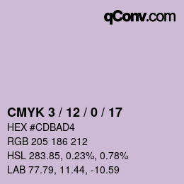 颜色代码: CMYK 3 / 12 / 0 / 17 | qconv.com