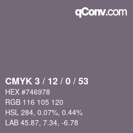 Color code: CMYK 3 / 12 / 0 / 53 | qconv.com