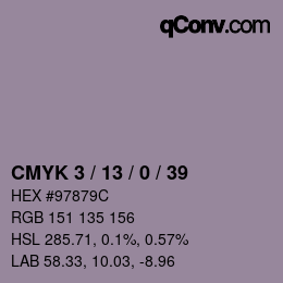 Color code: CMYK 3 / 13 / 0 / 39 | qconv.com