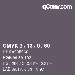 カラーコード: CMYK 3 / 13 / 0 / 60 | qconv.com