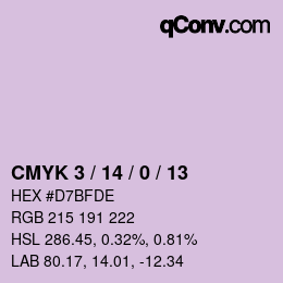 カラーコード: CMYK 3 / 14 / 0 / 13 | qconv.com