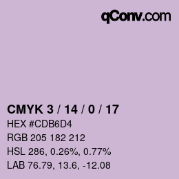 Color code: CMYK 3 / 14 / 0 / 17 | qconv.com