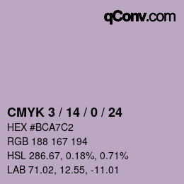 カラーコード: CMYK 3 / 14 / 0 / 24 | qconv.com