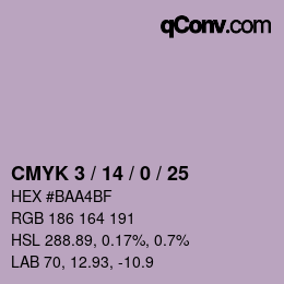 颜色代码: CMYK 3 / 14 / 0 / 25 | qconv.com