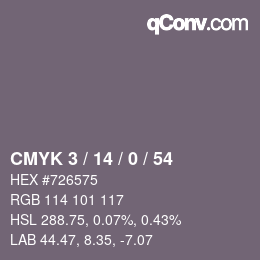Color code: CMYK 3 / 14 / 0 / 54 | qconv.com