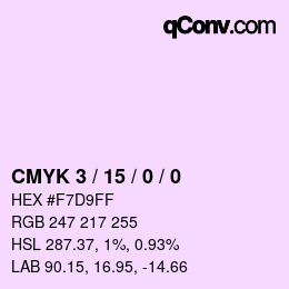 カラーコード: CMYK 3 / 15 / 0 / 0 | qconv.com