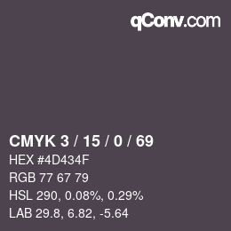 Color code: CMYK 3 / 15 / 0 / 69 | qconv.com