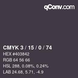 Color code: CMYK 3 / 15 / 0 / 74 | qconv.com