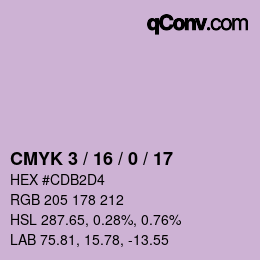 カラーコード: CMYK 3 / 16 / 0 / 17 | qconv.com