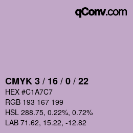 カラーコード: CMYK 3 / 16 / 0 / 22 | qconv.com