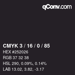 Color code: CMYK 3 / 16 / 0 / 85 | qconv.com