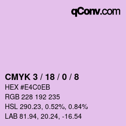 カラーコード: CMYK 3 / 18 / 0 / 8 | qconv.com