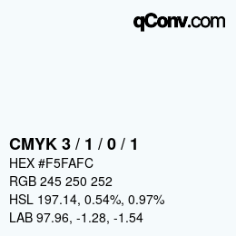 カラーコード: CMYK 3 / 1 / 0 / 1 | qconv.com