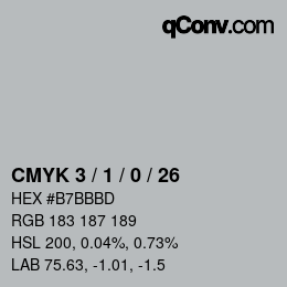 カラーコード: CMYK 3 / 1 / 0 / 26 | qconv.com