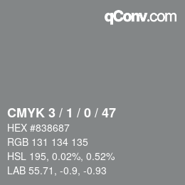 Color code: CMYK 3 / 1 / 0 / 47 | qconv.com