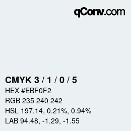 颜色代码: CMYK 3 / 1 / 0 / 5 | qconv.com