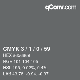 カラーコード: CMYK 3 / 1 / 0 / 59 | qconv.com