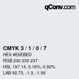 カラーコード: CMYK 3 / 1 / 0 / 7 | qconv.com