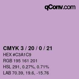 Farbcode: CMYK 3 / 20 / 0 / 21 | qconv.com