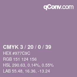 Color code: CMYK 3 / 20 / 0 / 39 | qconv.com