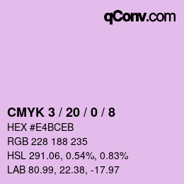 Color code: CMYK 3 / 20 / 0 / 8 | qconv.com