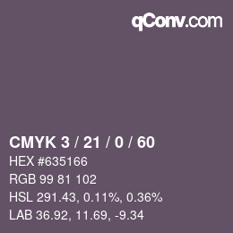 カラーコード: CMYK 3 / 21 / 0 / 60 | qconv.com